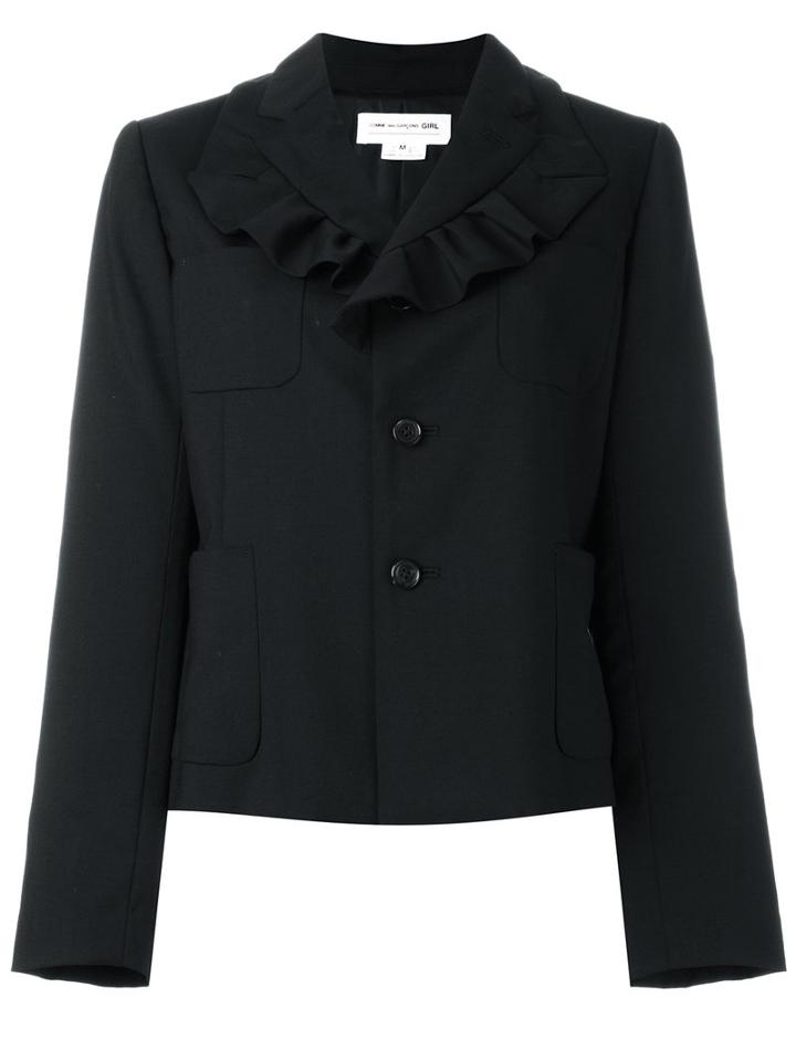 Comme Des Garçons Girl Ruffled Collar Jacket, Size: Small, Black, Cupro/wool