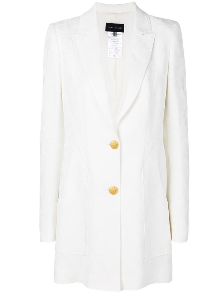 Talbot Runhof Textured Fitted Blazer - White