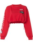 Tommy Hilfiger Cropped Race Sweatshirt - Red