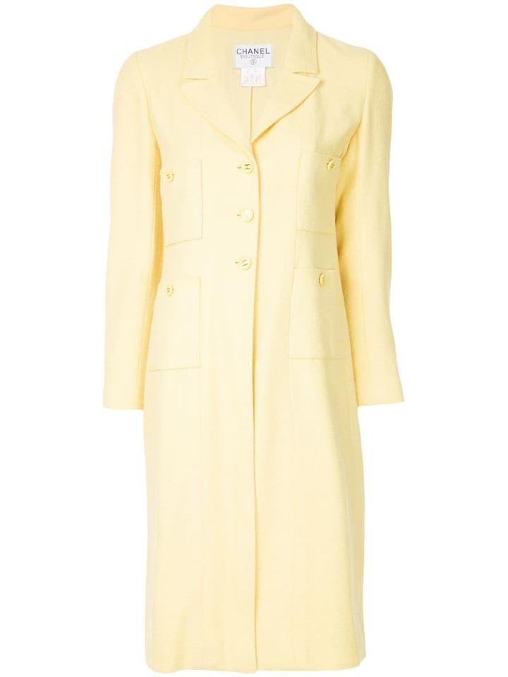 Chanel Pre-owned Patch Pockets Midi Jacket - Yellow
