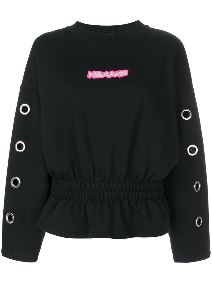 Versus Long Sleeved Eyelet Jumper - Black