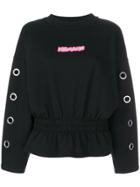 Versus Long Sleeved Eyelet Jumper - Black