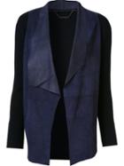 Elie Tahari Panelled Jacket, Women's, Size: Xs, Blue, Suede/merino