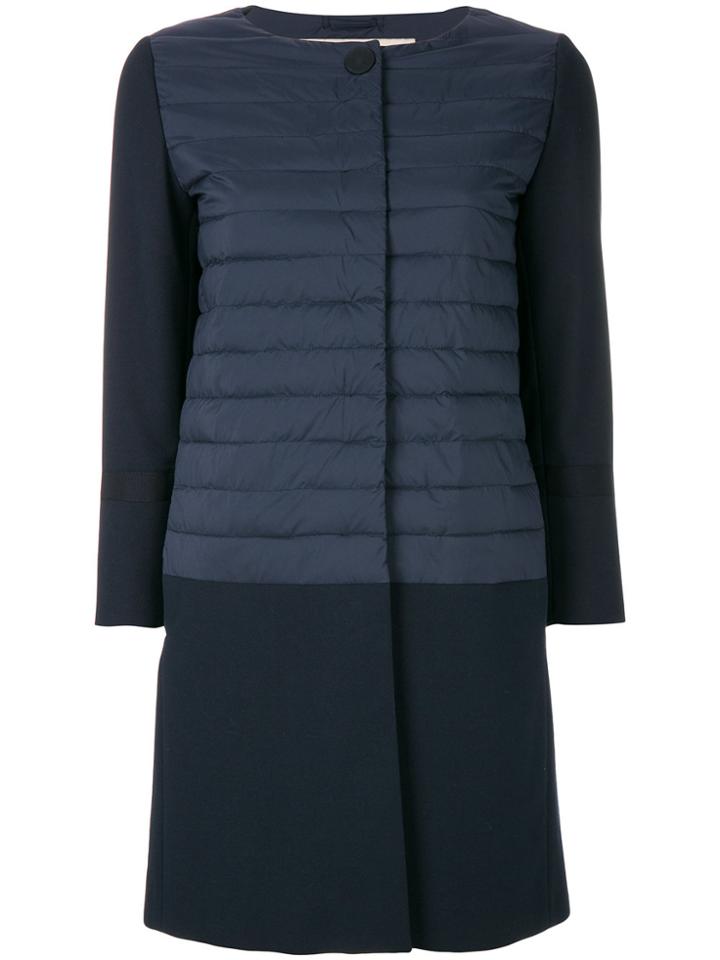Herno Long Quilted Coat - Blue