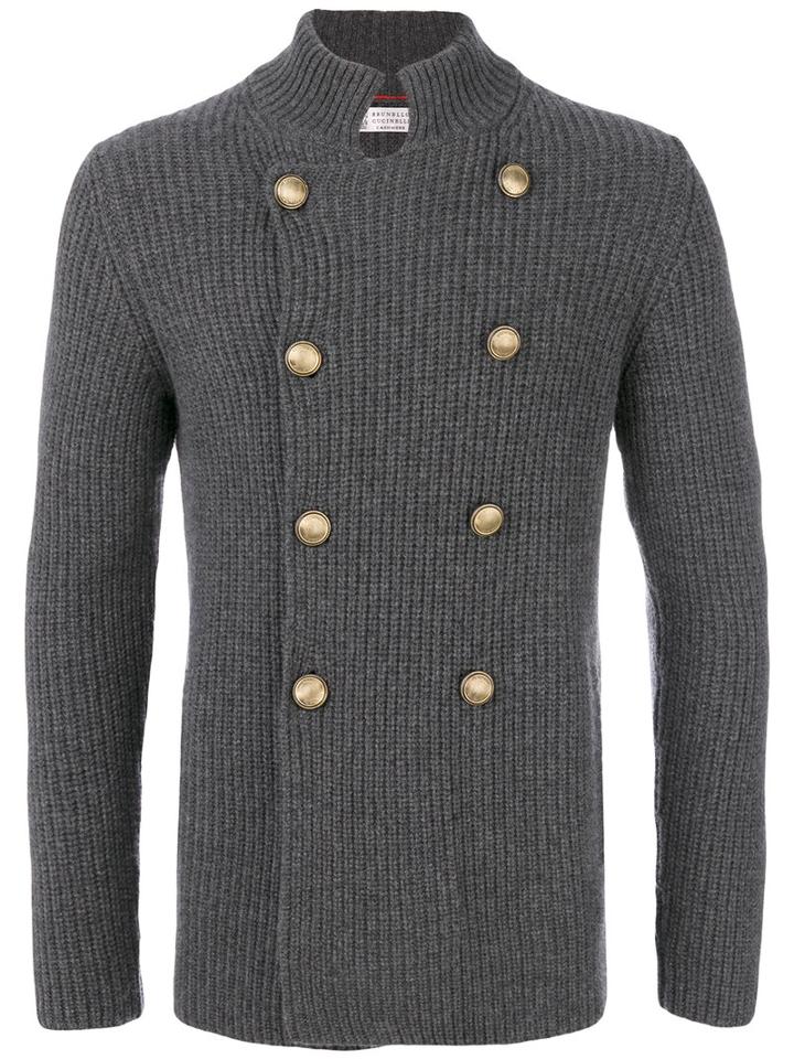 Brunello Cucinelli - Military Jumper - Men - Cashmere - 52, Grey, Cashmere