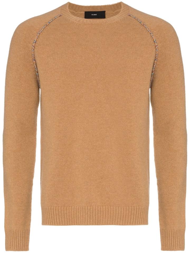 Alanui Aztec Elbow Print Cashmere Jumper - Neutrals