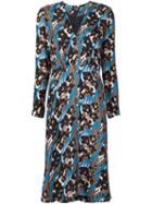 Creatures Of The Wind Floral Print V-neck Dress, Women's, Size: 4, Blue, Viscose