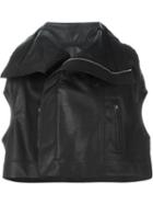 Rick Owens Cropped Biker Jacket, Women's, Size: 44, Black, Calf Leather/cotton