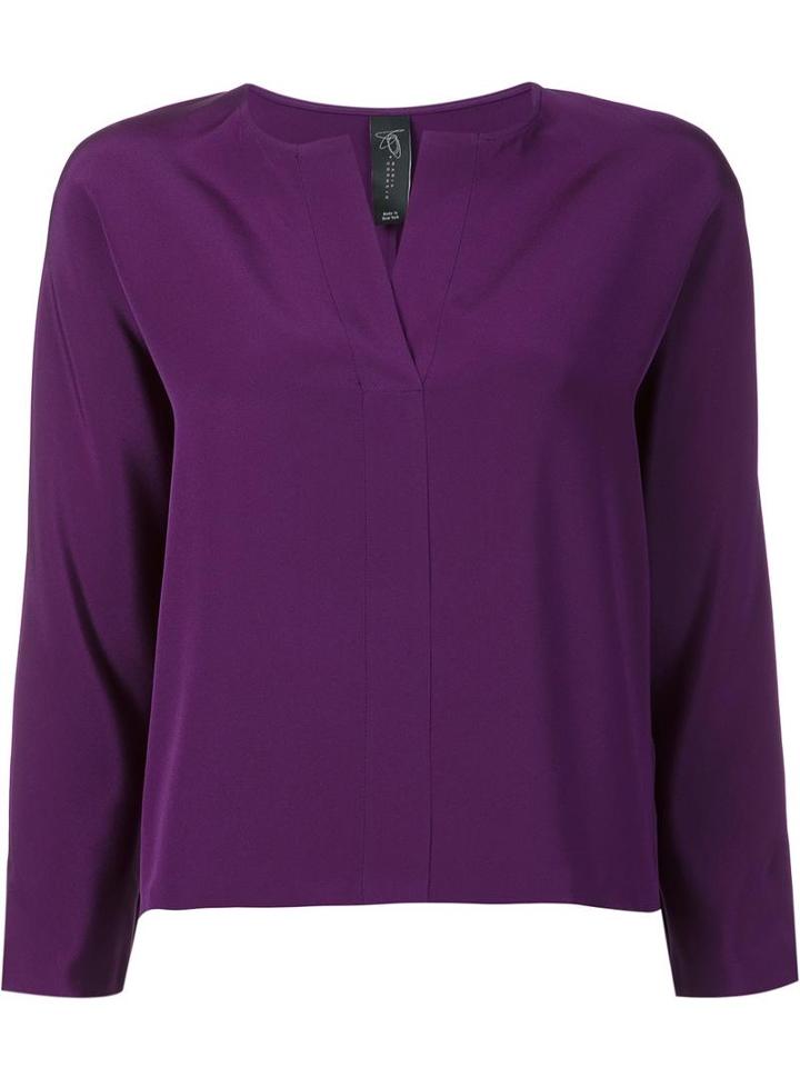 Zero + Maria Cornejo Slash Neck Blouse, Women's, Size: 4, Pink/purple, Silk