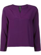 Zero + Maria Cornejo Slash Neck Blouse, Women's, Size: 4, Pink/purple, Silk