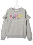 Kenzo Kids Logo Ruffled Sweatshirt - Grey