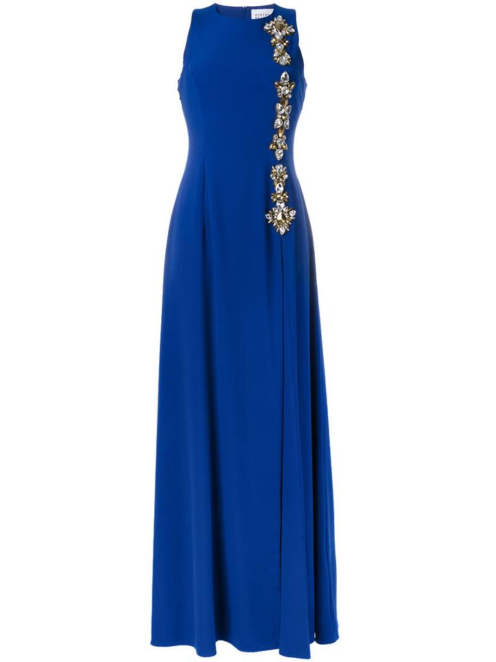 Stefano De Lellis - Embellished Sleeveless Maxi Dress - Women - Polyester/spandex/elastane - 42, Blue, Polyester/spandex/elastane
