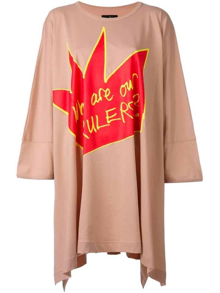 Vivienne Westwood Anglomania 'who Are Our Rullers?' Dress, Women's, Pink/purple, Cotton