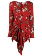 Magda Butrym Rose Print Shirt Dress - Red