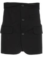 Helmut Lang Button Down Fold-over Mini Skirt - Black