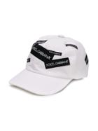 Dolce & Gabbana Kids Teen Logo Patches Cap - White