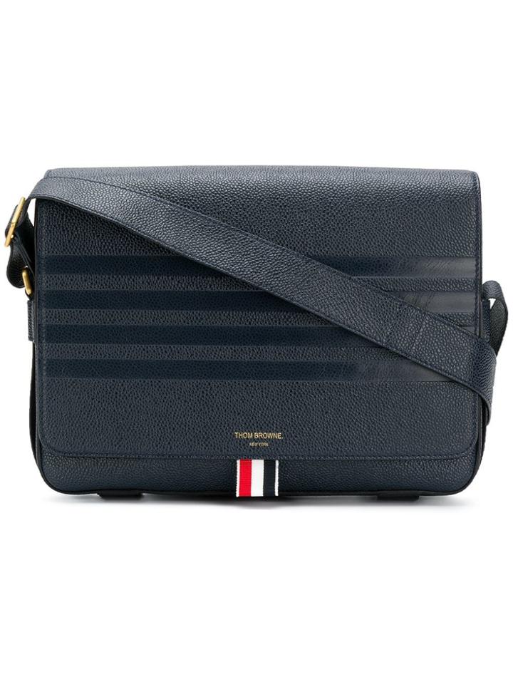 Thom Browne 4-bar Emboss Reporter Bag - Blue