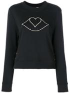 See By Chloé Embroidered Heart Lips Sweatshirt - Black