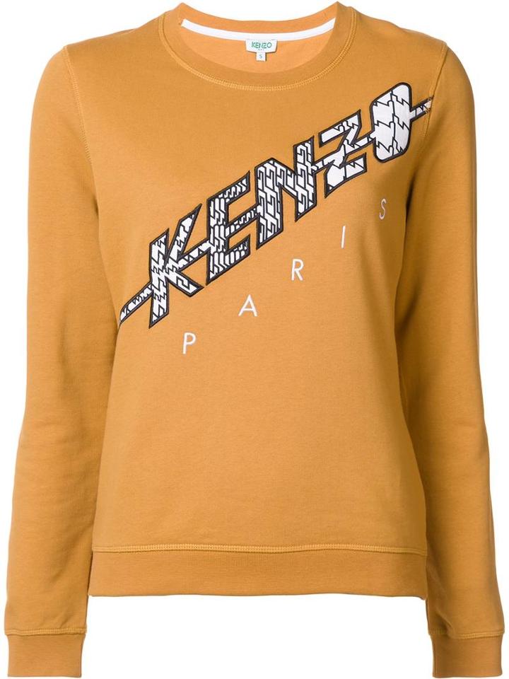 Kenzo Logo Embroidered Sweatshirt, Women's, Size: Medium, Brown, Cotton