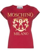 Moschino Cap-sleeve Logo T-shirt - Red