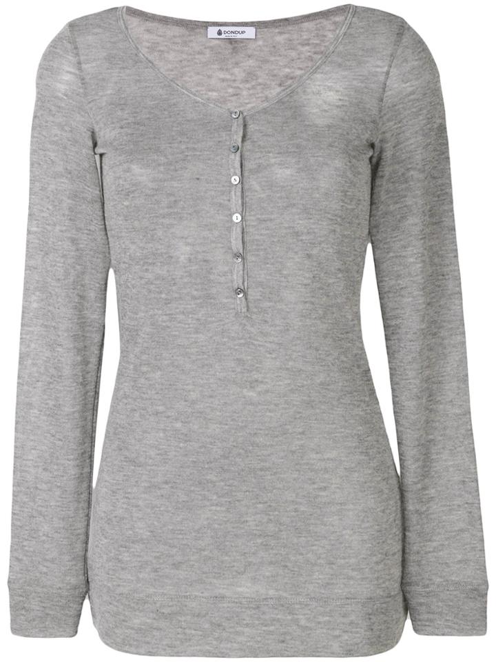 Dondup Buttoned Neck Jumper - Grey