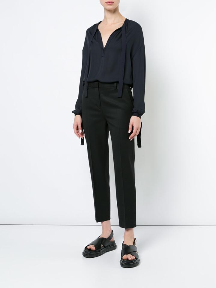 Vince Tie Front Blouse - Blue
