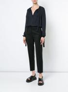 Vince Tie Front Blouse - Blue