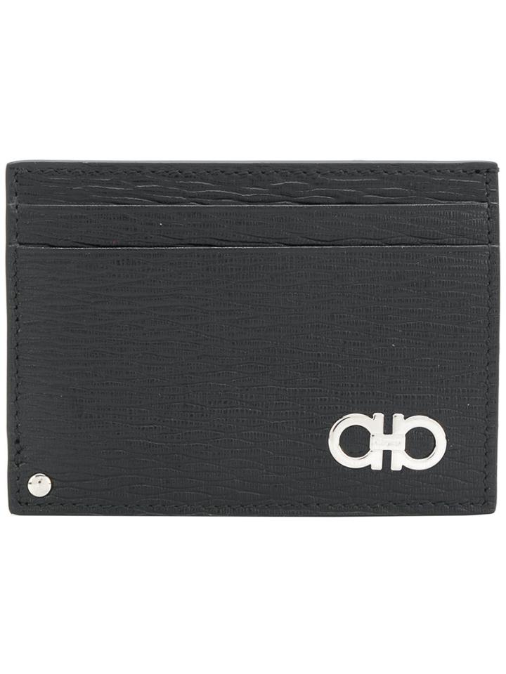 Salvatore Ferragamo Gancio Bicolour Cardholder - Black