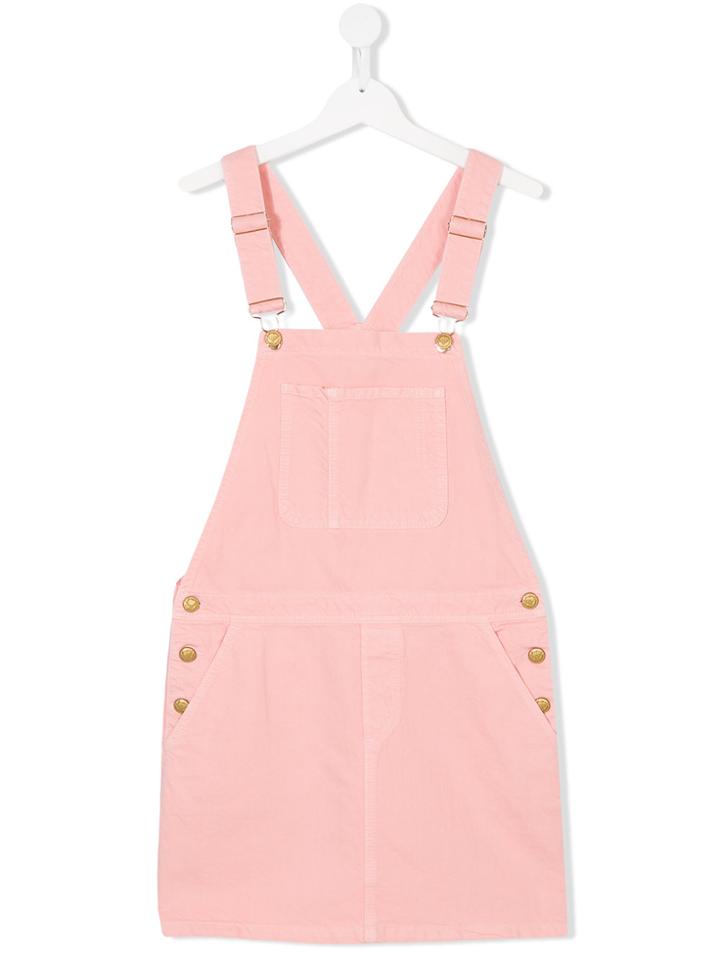Finger In The Nose Dungaree Dress - Pink & Purple