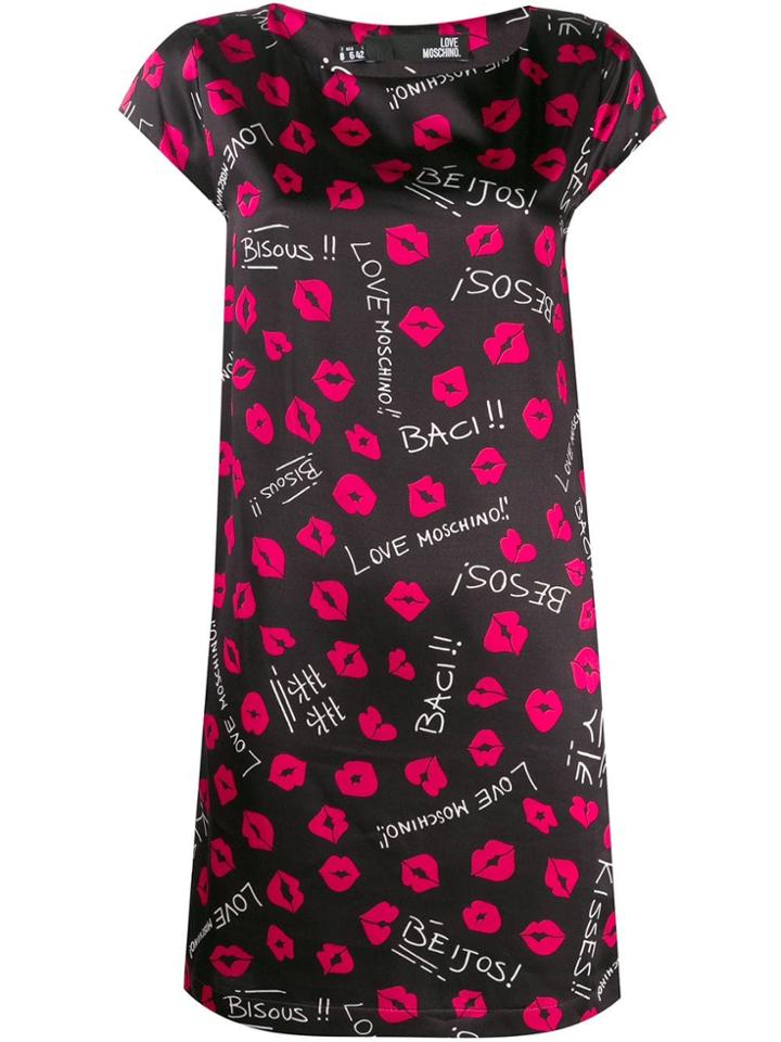 Love Moschino Printed Shift Dress - Black