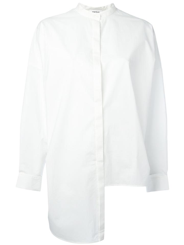 Enföld Cropped Back Shirt, Women's, Size: 40, White, Cotton