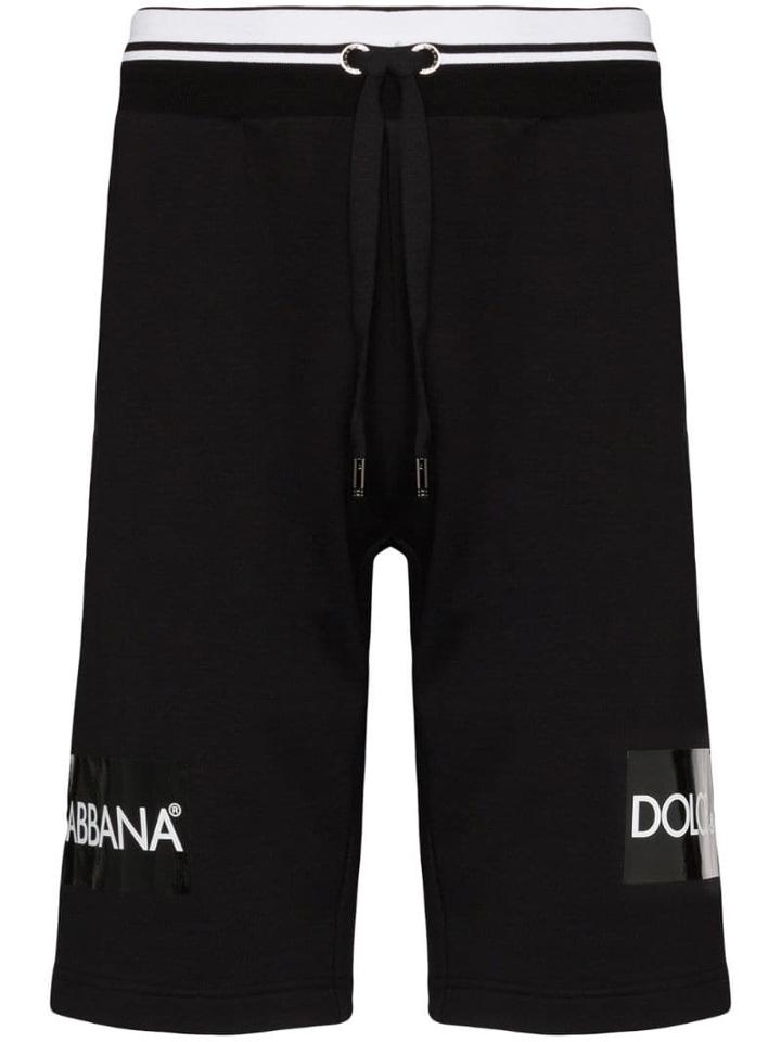 Dolce & Gabbana Logo Printed Track Shorts - Black