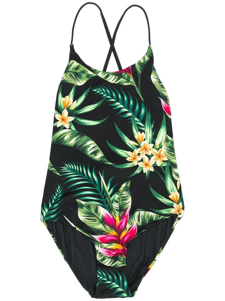 Mc2 Saint Barth Kids Teen Jungle Print Swimsuit - Black