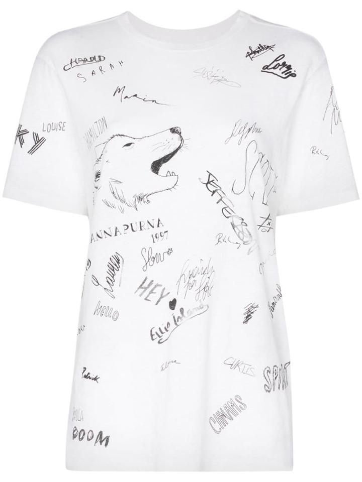 Isabel Marant Étoile Zewel Graffiti Print T-shirt - White