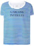 Garcons Infideles - Striped Logo T-shirt - Unisex - Cotton - M, Blue, Cotton