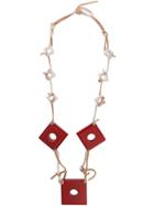 Corto Moltedo Square Charms Necklace - Red