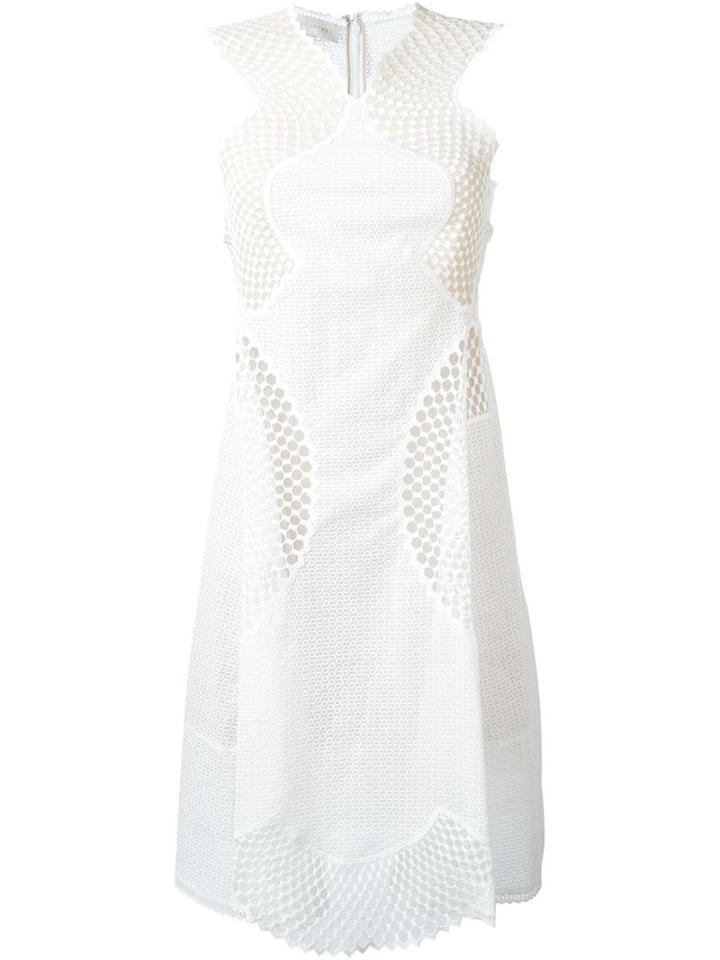 Stella Mccartney Sleeveless Mesh Dress, Women's, Size: 40, White, Cotton/polyester/polyamide