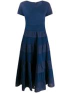 Aspesi Tiered Jersey Dress - Blue