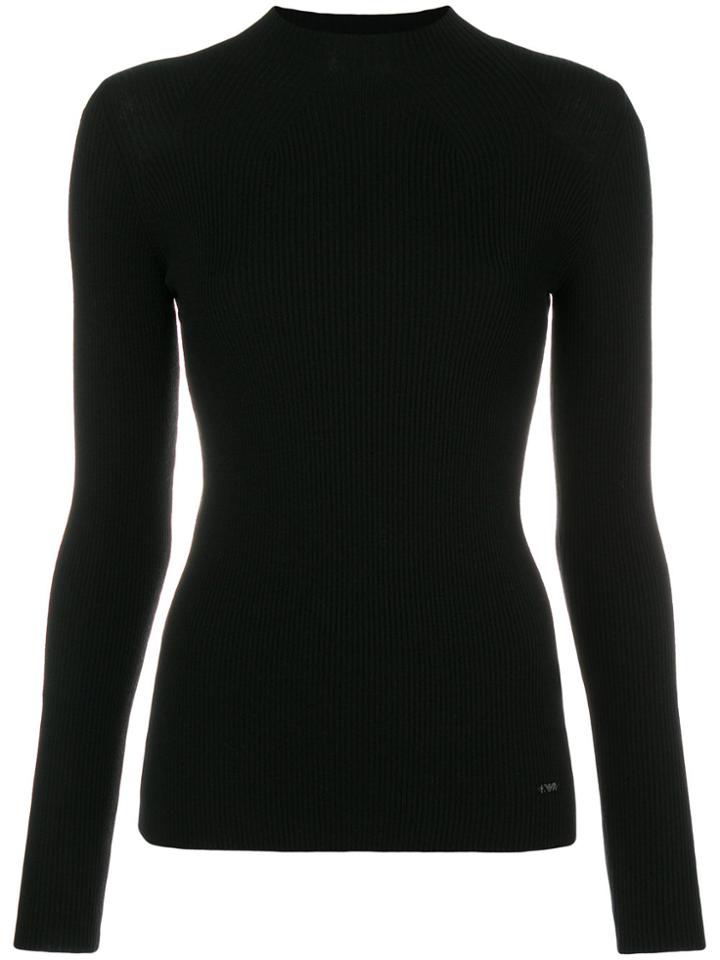 Emporio Armani Haterneck Cardigan Shirt - Black