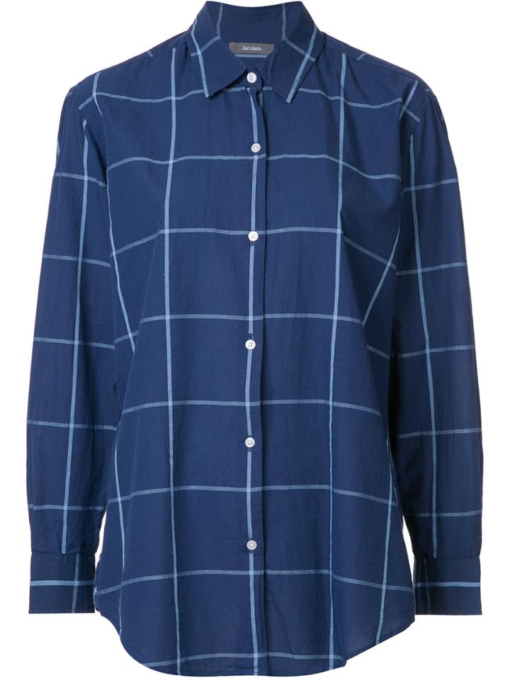 Jac+ Jack Checked Collared Shirt - Blue
