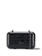 Karl Lagerfeld K/signature Croco Minaudiere Clutch Bag - Black