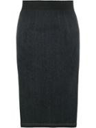 Dolce & Gabbana Denim Pencil Skirt, Women's, Size: 40, Blue, Cotton/polyester/spandex/elastane