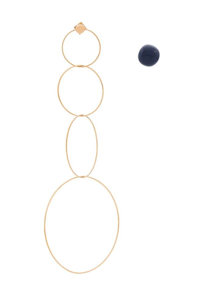 Jacquemus Asymmetric Long Hoop Earrings - Gold