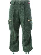 Undercover - Cropped Cargo Trousers - Women - Cotton/acrylic/nylon/polyester - 2, Green, Cotton/acrylic/nylon/polyester