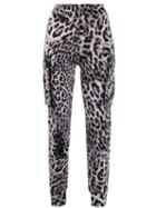 Norma Kamali Leopard Print Track Pants - Grey
