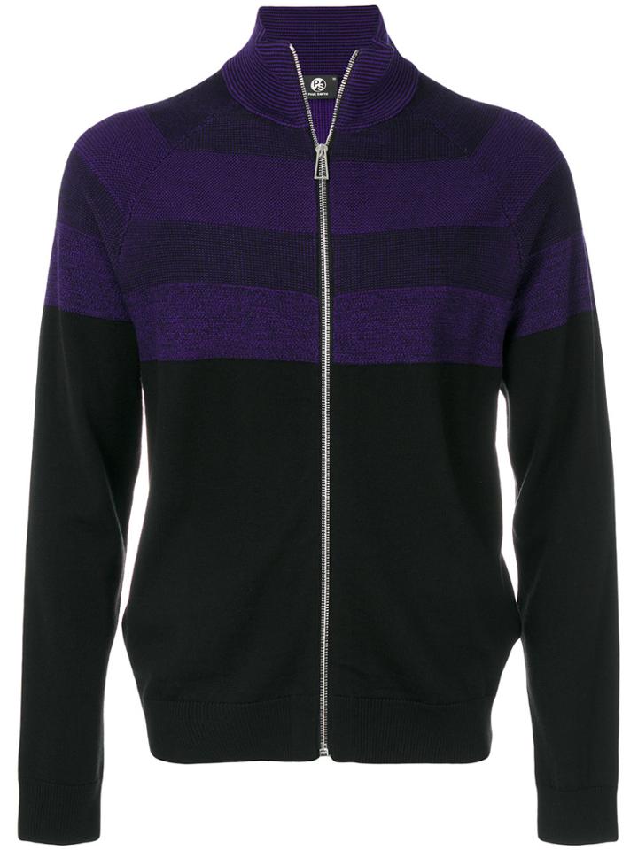 Ps By Paul Smith Striped Zipped Sweater - Black