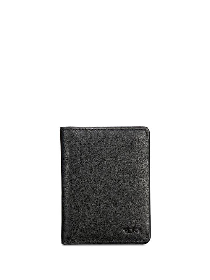 Tumi Embossed Logo Bi-fold Wallet - Black
