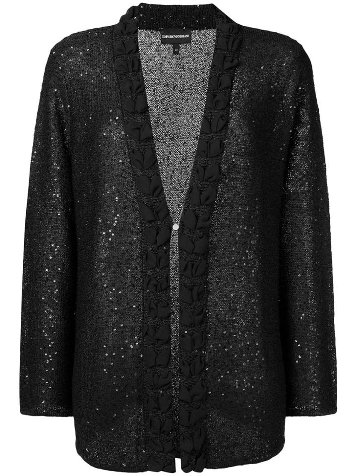 Emporio Armani Sequin Detail Cardigan - Black