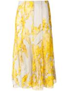 Blumarine Floral Embroidered Skirt - Yellow & Orange
