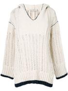 Pringle Of Scotland Textured Knitted Hoodie - Nude & Neutrals